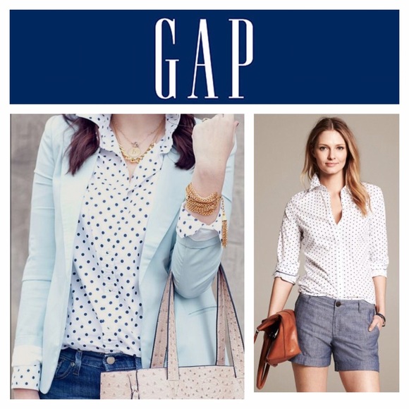 GAP "The Perfect Shirt" Polka Dotted Shirt
