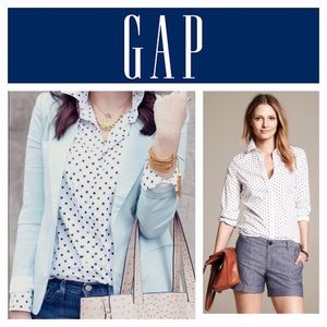GAP "The Perfect Shirt" Polka Dotted Shirt