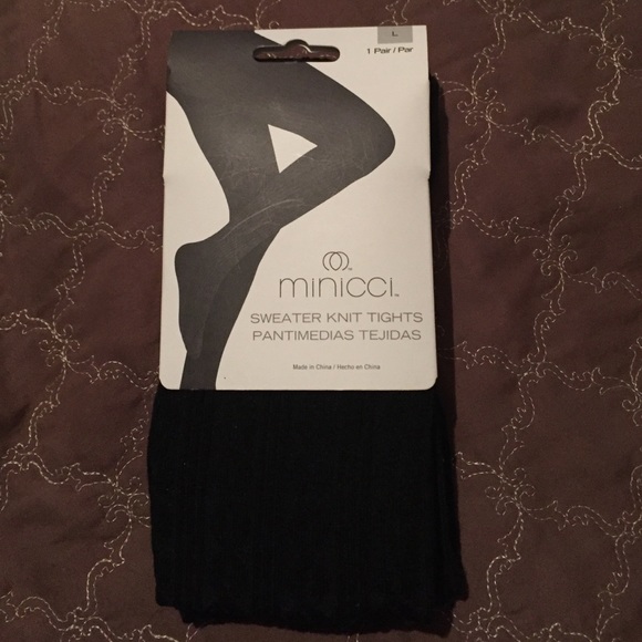 Sweater knit tights. Black size large.