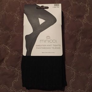 Sweater knit tights. Black size large.