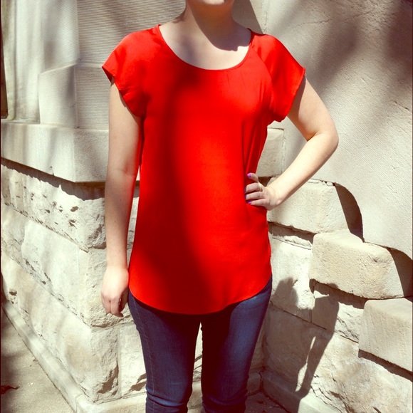 Silky Red Blouse