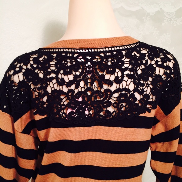 Black striped sweater with lace FINAL CLEARANCE - Picture 4 of 4