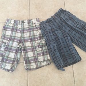 ***BUNDLE of 2*** BOYS PLAID CARGO SHORTS SIZE 7