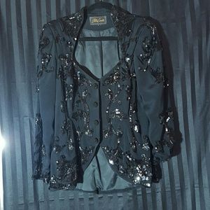 Black floral dazzled jacket