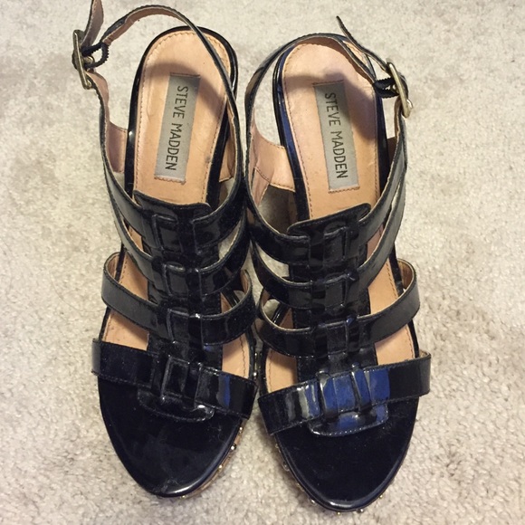 Steve Madden black wedges size 7 1/2