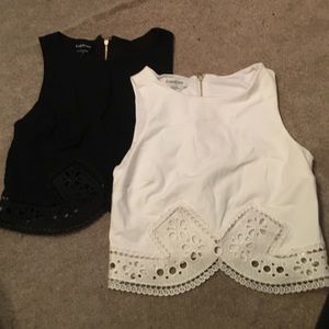UNWORN EMBROIDERED BEBE CROP TOP