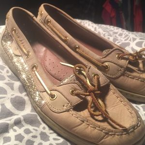 Gold glitter Sperrys (used)