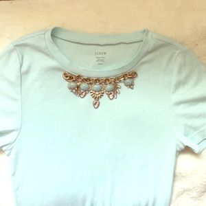 J.CREW Light teal/aquamarine 100% cotton T-shirt.