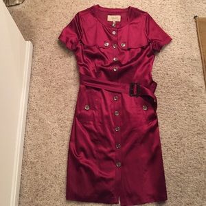 Authentic BURBERRY London burgundy silk dress