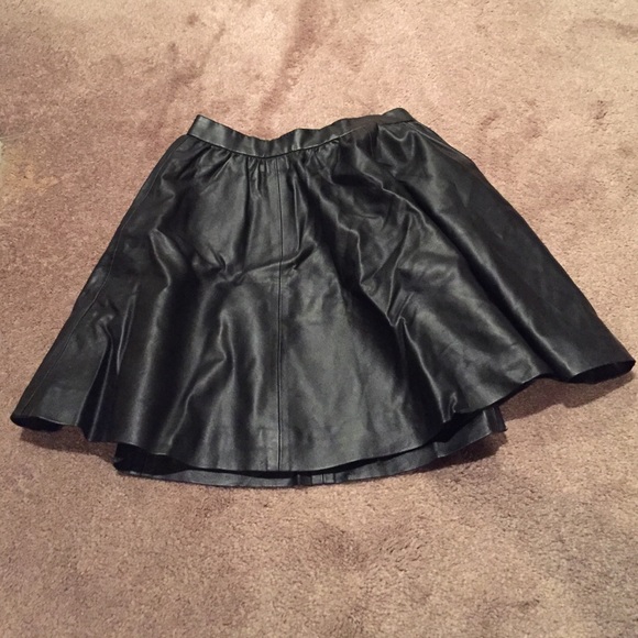 H&M Faux Leather Skater Skirt - Size 2