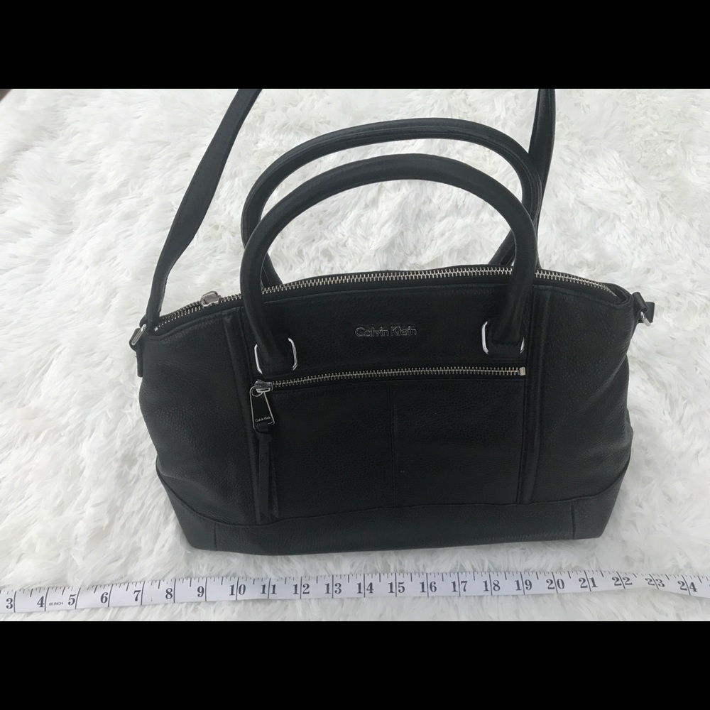 Calvin Klein Black Leather Satchel