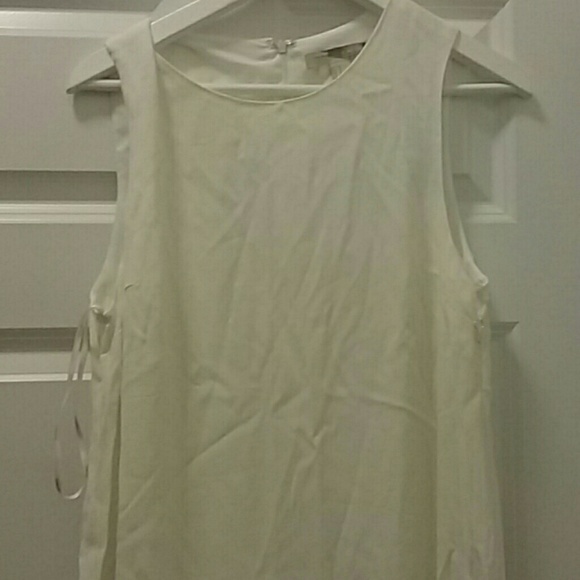 F21 Cream Lined Dress with Side Slits