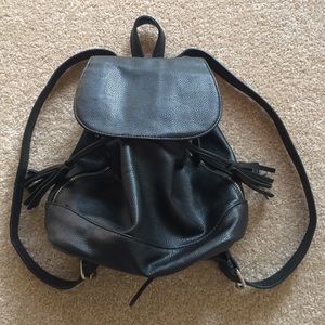 Faux leather backpack