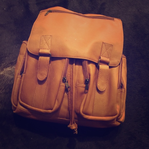 Genuine Leather Backpack with 13" Laptop Pocket