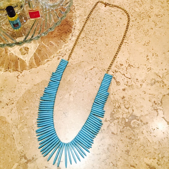 Kenneth Jay Lane Spikes turquoise necklace