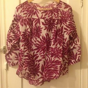 LOFT Sheer Floral Blouse