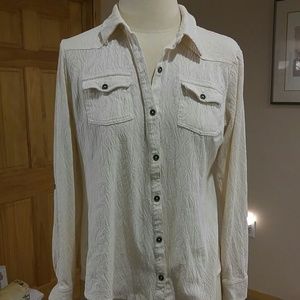 Ruff Hewn Patterned Cream Top