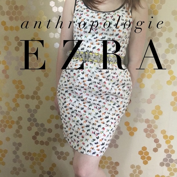 Anthropologie Ezra Elephant Print Dress Size Small