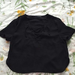 Brandy Melville Lace-Up Blouse