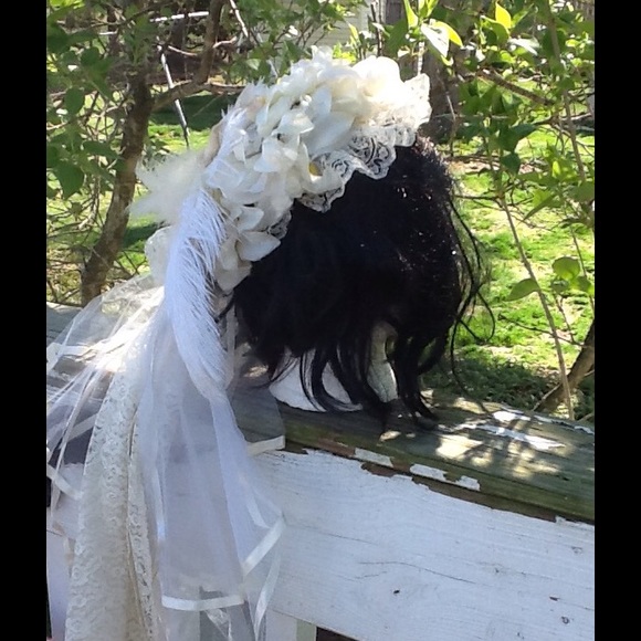 VTG VICTORIAN STYLE WEDDING HAT main image 4