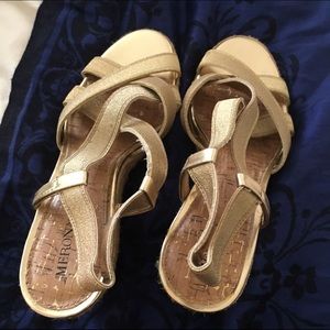 Gold Merona Wedge Sandals
