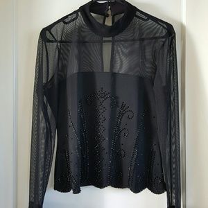 Beautiful black beaded blouse, great condition