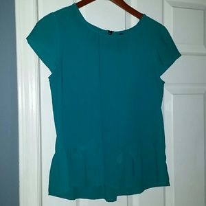 Turquoise Cap Sleeve Blouse