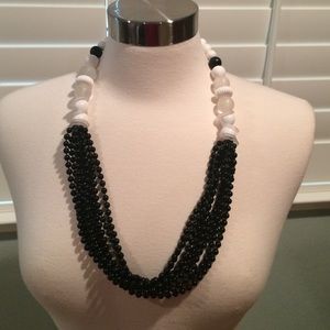 Black and white multi strand necklace