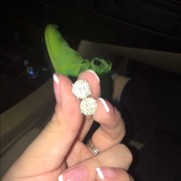 Diamond cluster earrings
