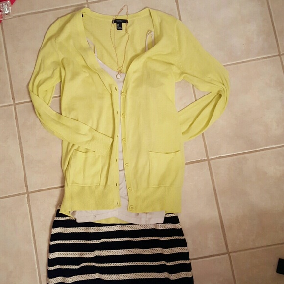 Lime button up cardigan