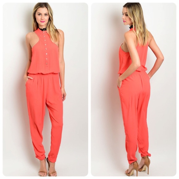 Stunning coral jumpsuit! LAST ONE - Picture 2 of 2