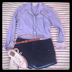 Blue Button Snap American Eagle Shorts