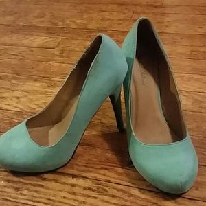 Teal heels. Worn one time to an event.