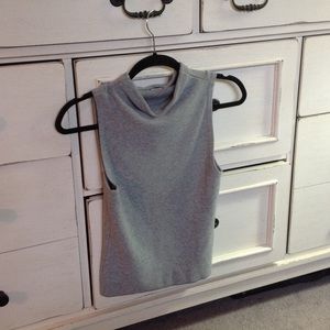Grey mock neck sleeveless tank top