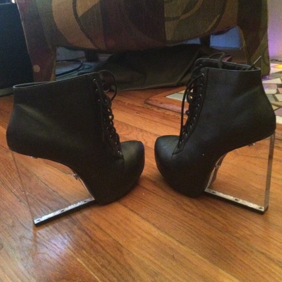 Call it spring clear heel black booties. size 9