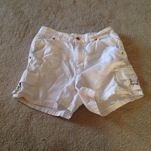 White jean shorts