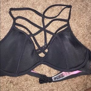 VS Pink Strappy Front T-Back Size Small NWOT