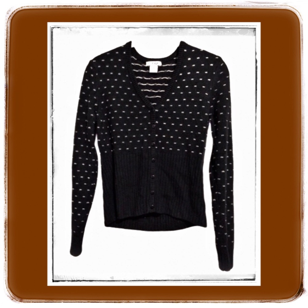 VTG JGHook Black White Cardigan Button Up