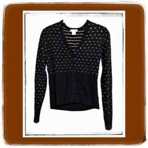 VTG JGHook Black White Cardigan Button Up