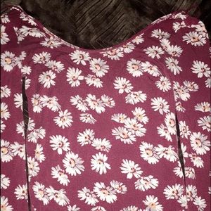 Map to Mars Floral Long-Sleeved Crop Top