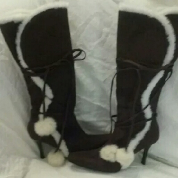 SPLASH  - 8 1/2 Brown Suede Knee High Boots w Fur