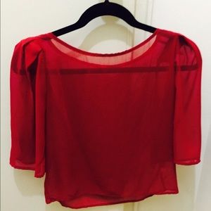american apparel sheer red top