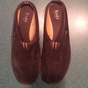 Medium Brown suede keds mule sneakers size 8 shoes