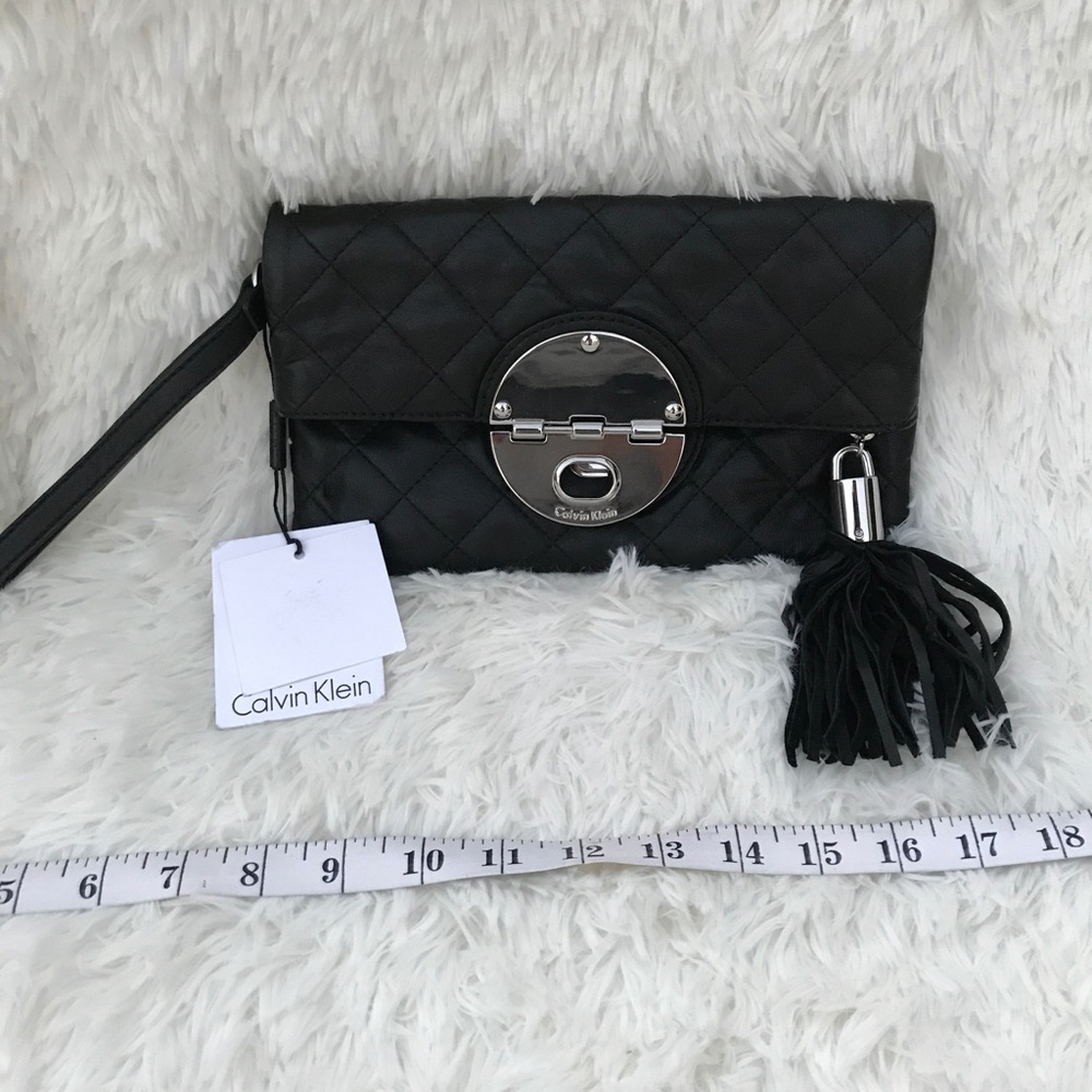Calvin Klein Black Leather Clutch