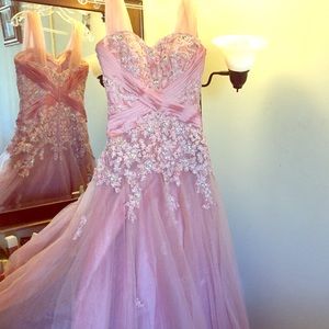 Pastel pink ball gown dress