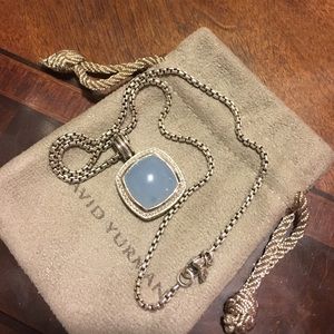 DAVID YURMAN-chalcedony 17x17mm pendant w/chain