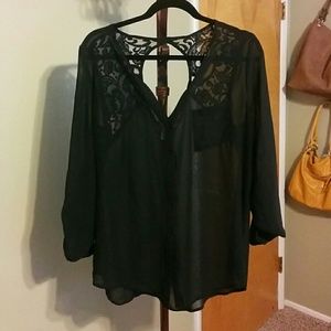 Black sheer tunic