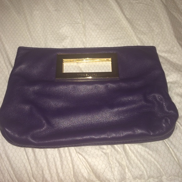 Michael Kors Handbags - Michael Kors Purple Leather Clutch