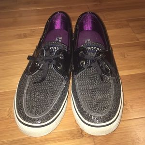 Black sparkle Sperry's