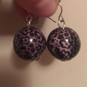 Purple dangly earrings
